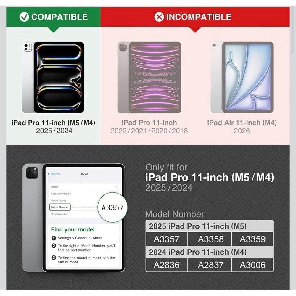 KingBlanc Vegan Leather Case for iPad Pro 11-inch‎ (M4/M5) 2024/2025